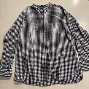 Haggar Men's Navy and White Checkered Shirt